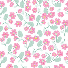 coquette seamless pink flowers pattern