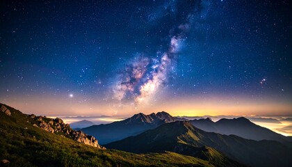 幻想的な星空の夜空