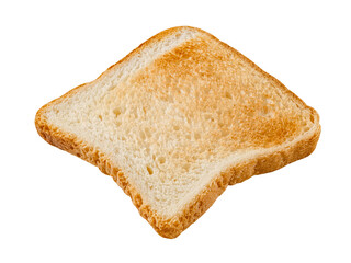 baked bread toast, isolated on white background with clipping path