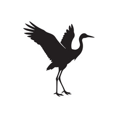 Naklejka premium Crane bird silhouette isolated on white background. Crane bird icon vector illustration design