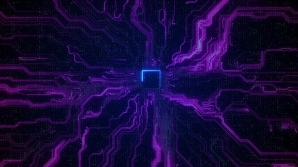 Digital Data moving Circuit Board CPU . Computer Processing data. Abstract high tech Artificial intelligence AI, data mining computer technology surface Digital Artificial Intelligence Processor Brain - Powered by Adobe