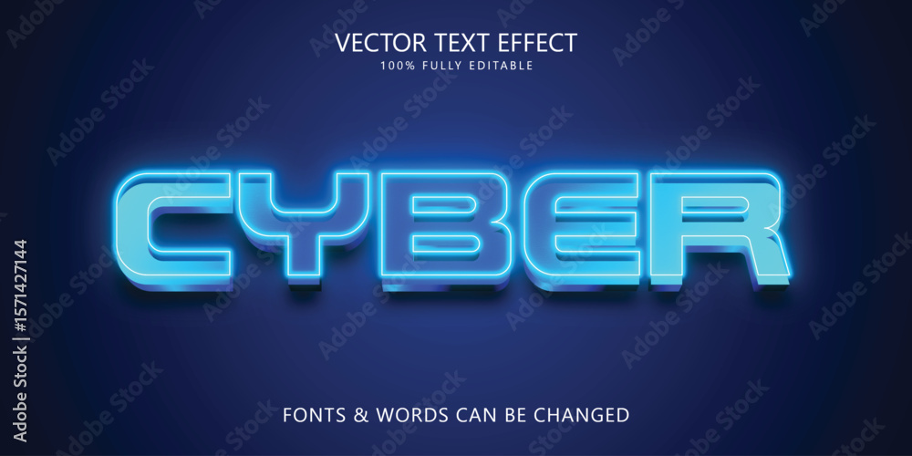 Wall mural cyber ​​editable text effect, future text style