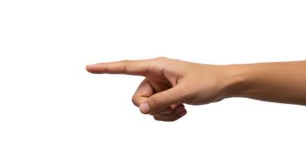 Pointing Hand – Directional Gesture Symbol for Navigation, Choice, and Attention, Isolated on White or Transparent Background