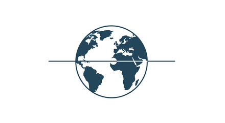 Globe illustration with outline indicating equinox day concept  