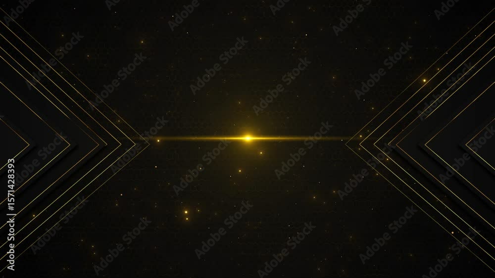 Wall mural abstract luxury futuristic hexagon golden grid hexagonal shiny dust particles abstract background. l