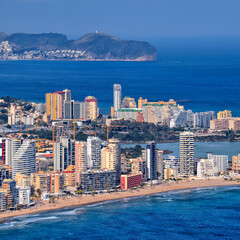 Spain. Beach seaside resort Benidorm. Travel and tourism in the paradise Spanish cities	