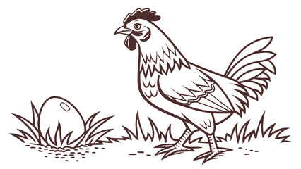 vector icon style chicken with no background