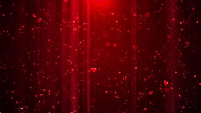 Falling red hearts for valentines day, romantic, wedding love shiny glitter heart, marriage, background anniversary, mother's day, marriage, invitation valentines day heart frame glitter shiny stars