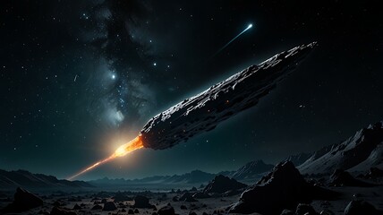 Naklejka premium A fantastical scene of a comet made of pure cosmic energy.