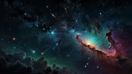 A lone comet illuminating a dark cosmic void.