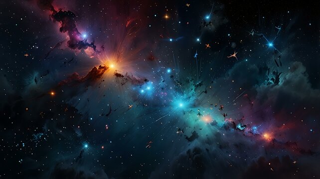 A serene view of constellations with a subtle hint of cosmic energy.