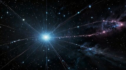 Obraz premium Cosmic energy manifesting as a giant comet in the sky.