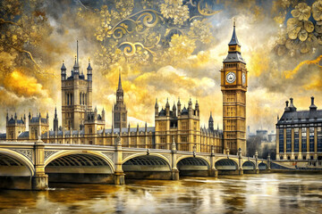 Naklejka premium houses of parliament london