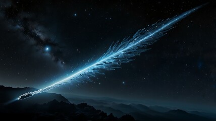 A close-up of a comet's icy surface, glowing with cosmic energy.