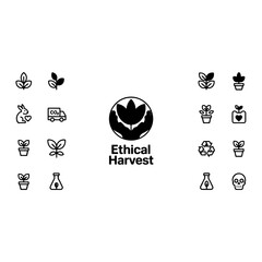 
Ethical Harvest: Sustainable Agriculture, Environment, and Organic Produce Icons.