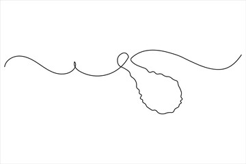 Fried chicken drumstick continuous one line drawing of white background with minimalist outline style