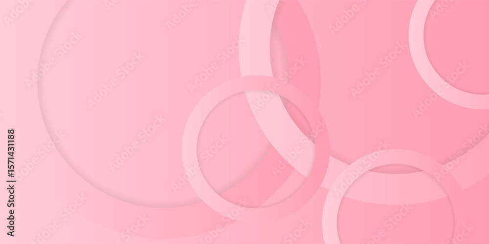 Poster overlapping pink circles in a simple abstract design suitable for backgrounds