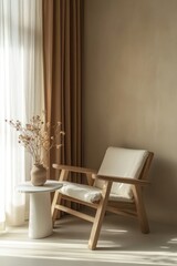 Cozy corner chair by window