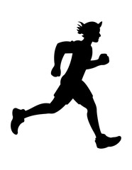 silhouette of a running man