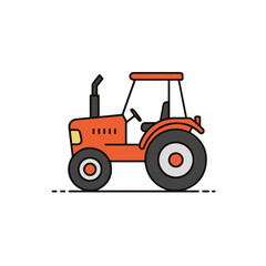 Fototapeta premium A vibrant illustration of a red tractor.
