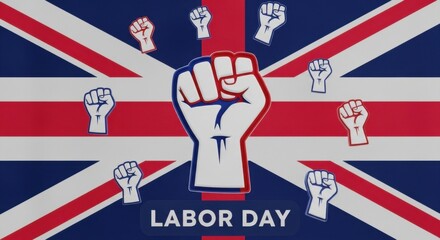 Fototapeta premium United Kingdom Labor Day Solidarity Fist Union Power Celebration
