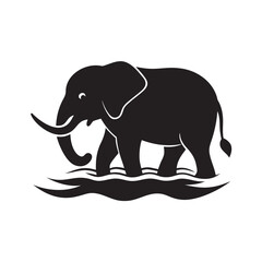 Elephant Cooling Off In Water