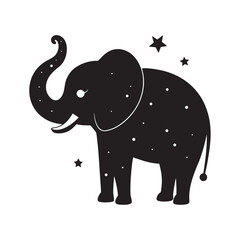 Elephant With Stars Around Body
