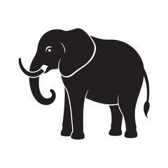 Elephant With Curved Trunk Design