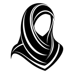 Stylish Woman in a Decorative Hijab Silhouette