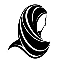 Elegant Silhouetted Woman in a Hijab