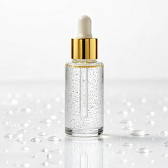 Serum dropper bottle with gold lid