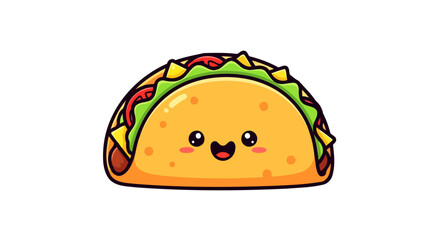 Cute Cartoon Taco Character Illustration