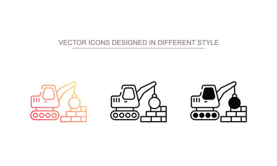 Demolition icon design with white background stock illustration