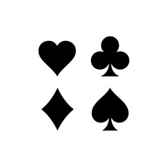 Four card suits are isolated on white background