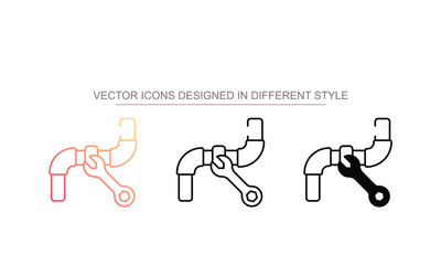 Pipe Repair icon design with white background stock illustration