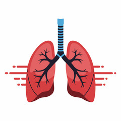 Human lungs anatomy in illustrative medical image for visual effects. Lungs show detailed respiratory system with trachea and bronchi, lungs provide visual effect for health education.