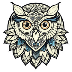 Heart-shaped owl with spread wings, a black floral tattoo design