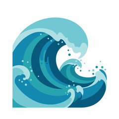 Obraz premium A stylized wave illustrates ocean currents and nautical themes. A swirling wave embodies energy and flow, ideal for designs about water or abstract concepts.