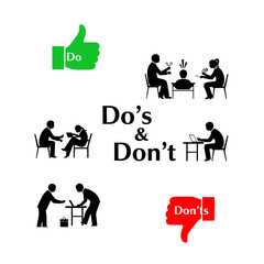 Dos and donts for business isolated on white background