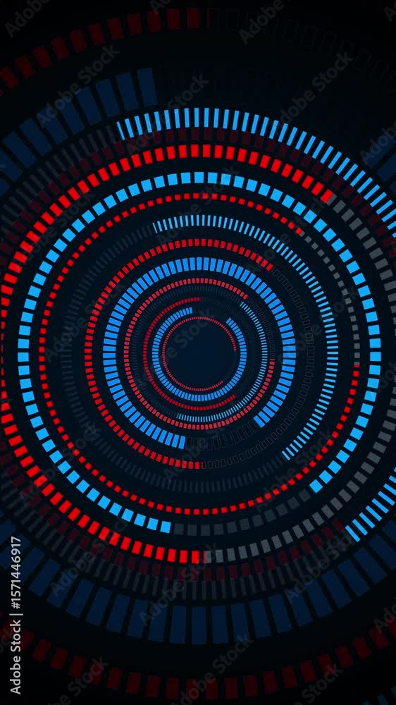Wall mural futuristic hud circle rotation elements on a black background. hologram digital data network protect
