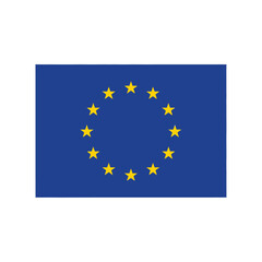 The flag of the european union with yellow stars on blue