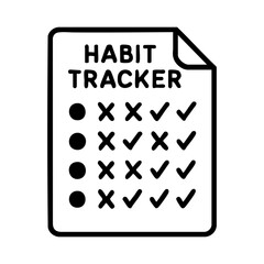 Fototapeta premium Minimal icon of habit tracker chart for mental wellness and routine building