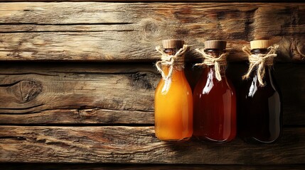 A detailed guide with illustrations on brewing kombucha at home using SCOBY and fermented tea for a healthy probiotic concept