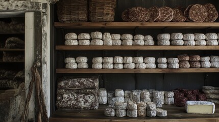 The journey of cheese, from milk to finished product, is meticulously captured in a detailed photograph that showcases the different stages of cheese making