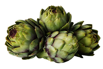 Obraz premium Fresh artichokes on black background