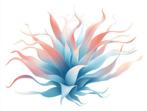 A minimalist vector illustration of a glowing epiphyte with air root patterns