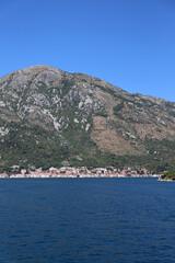Full panorama of the old town of Perast in Montenegro