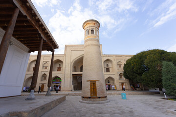 the Minaret inside tomb of Baha' al-Din Naqshband, a founder of Sufi Sunni Islam. the building of bakhautdin naqsband mausoleum.