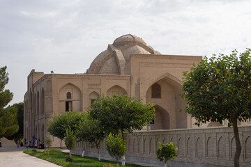 exterior of tomb of Baha' al-Din Naqshband, a founder of Sufi Sunni Islam. the building is called  Bahoutdin Architectural Complex or bakhautdin naqsband mausoleum.