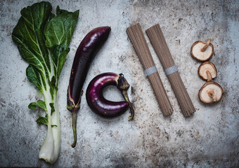 Japanese dinner ingredients